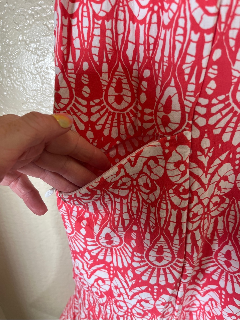NWOT IBKUL Pink & White Printed Polo Dress size Large - Picture 3 of 5